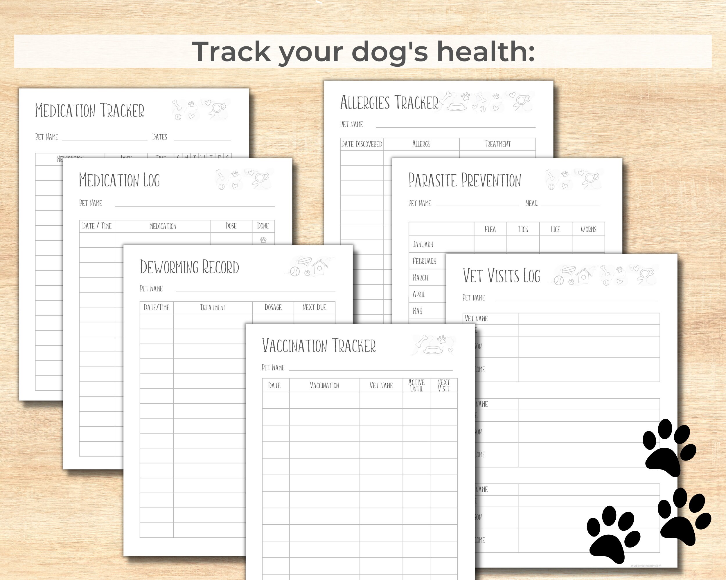 Dog Care Planner Printable Puppy Planner Dog Walking Pet - Etsy