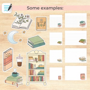 Digital Reading Stickers for Goodnotes, Bookish Digital Sticker Pack ...