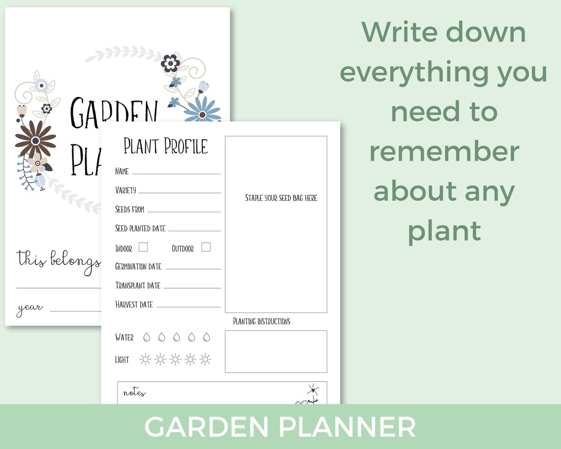 Garden Planner Garden Journal Garden Calendar Garden | Etsy