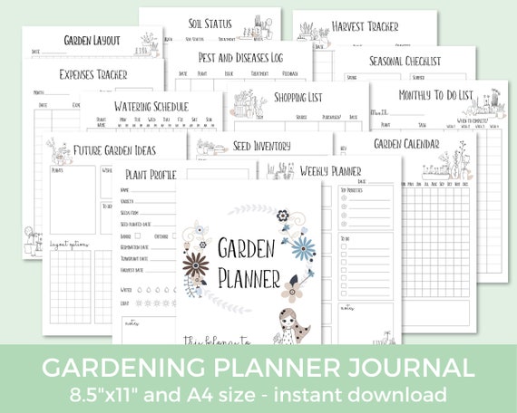Garden Planner Garden Journal Garden Calendar Garden Etsy