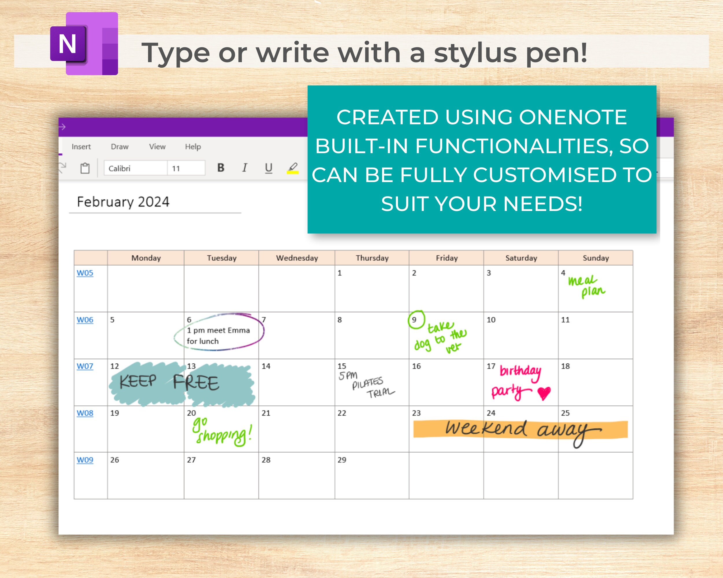 Onenote Planner 2023/2025/2025 Digital Planner One Note Etsy Canada