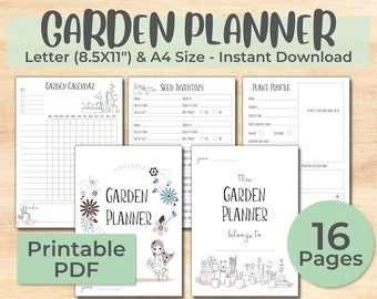 Garden Planner, Garden Journal, Garden Calendar, Garden Printable, Gardening organizer, Garden Checklist