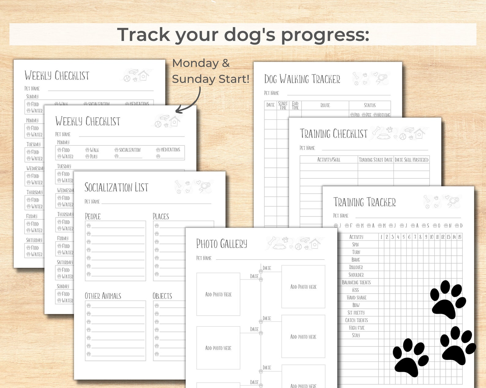 Dog Care Planner Printable Puppy Planner Dog Walking Pet - Etsy