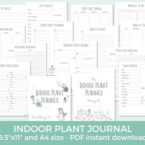 Indoor Plant Planner, Houseplant Organizer, House Plants Journal, Plant Care Printable, Potted Plant Tracker, Home Plants Planner