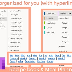 Onenote Meal Planner, Digital Recipe Book Templates, Cookbook Templates ...