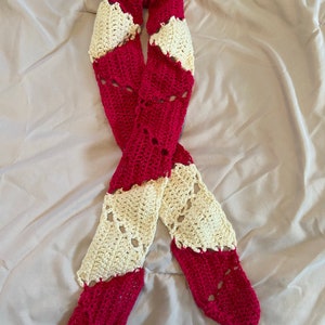 Pink and White Scarf