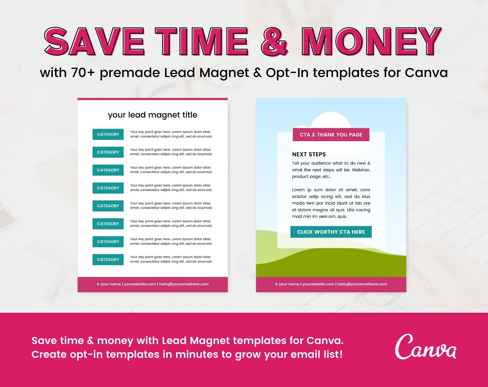 70 Lead Magnet Templates for Canva Workbook Ebook Template - Etsy