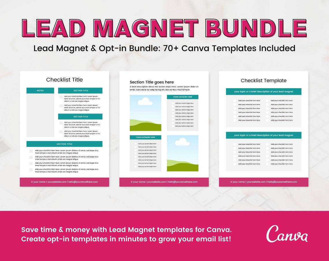 70 Lead Magnet Templates for Canva Workbook Ebook Template - Etsy