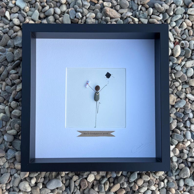 Personalised Graduation Pebble Art Frame – Handmade Coastal Gift - Etsy