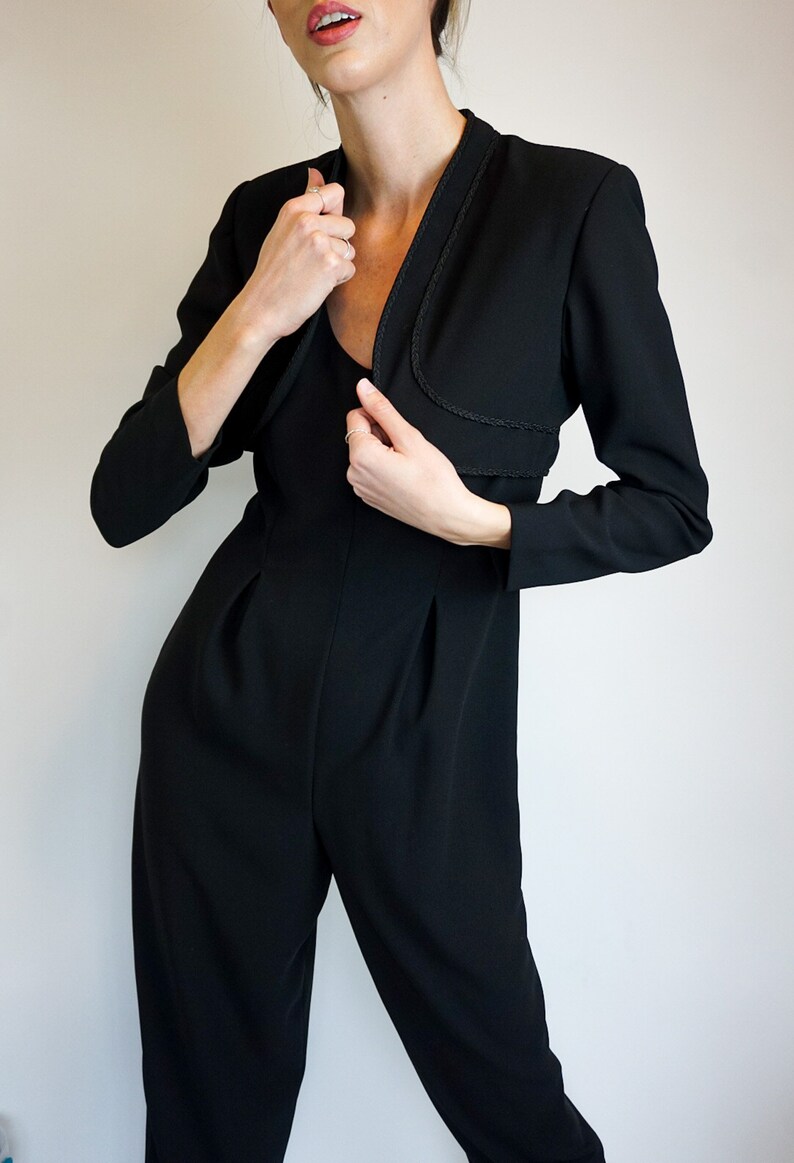 1980's Black Jumpsuit With Bolero From DW 3 by David Etsy