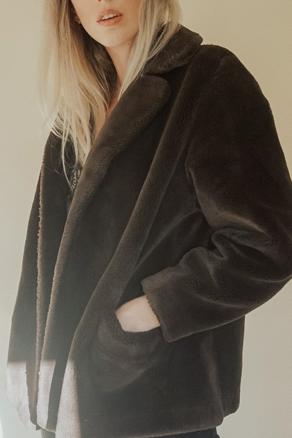 1960's Cloud No. 9 Brown Teddy Faux Fur Coat from
