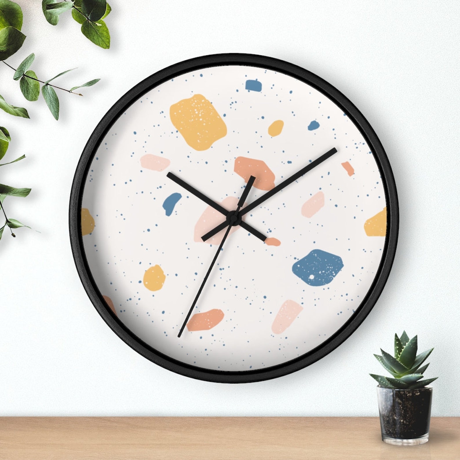 Terrazzo Wall Clock Office Wall Clock Kitchen Wall Clock Etsy