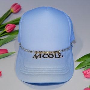 Personalize/Custom Name Gold Hat Chain