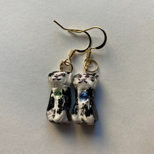 Joy From the Kingdom of Animals:  Sparkly Tuxedo Kitty Earrings