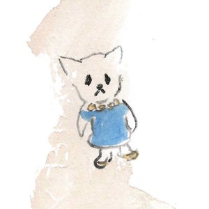 Toying with the Future:  Kitten in Blue Dress and Necklace