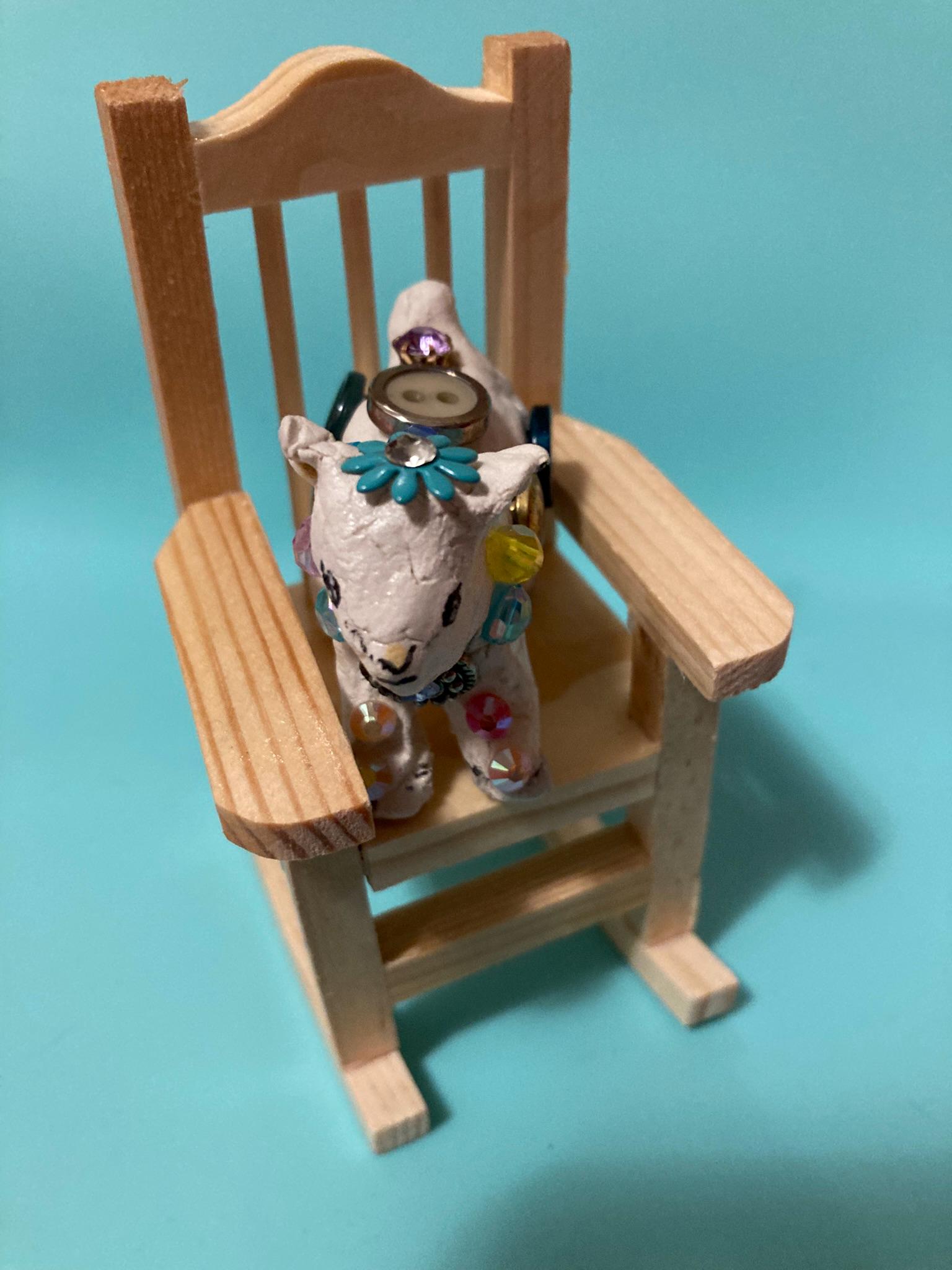 Pink Goat Rocking Chair Sparkly Baby Goat in Rocking Chair - With or Without Rotating Spinner ...