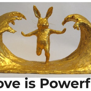 Sticker/Vinyl Sticker - Love is Powerful (Hare-Boy Parting the Waves)