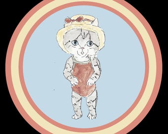 Summer Cats Beach Kitty in Bathing Suit Unisex classic tee