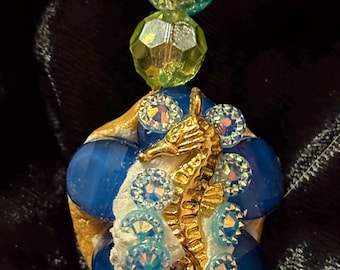 Magic Pendants: "We Have Been Here Before IV", Sparkly  Seahorse One-of-a-Kind Pendant
