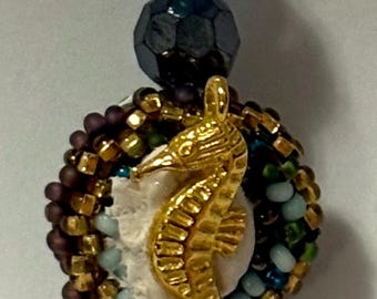 Magic Pendants: "We Have Been Here Before III", Sparkly  Seahorse One-of-a-Kind Pendant