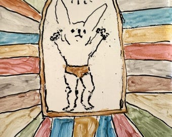 The Miracles of Hare-Boy: Celebration of the Carrot - Hand-Painted Tile