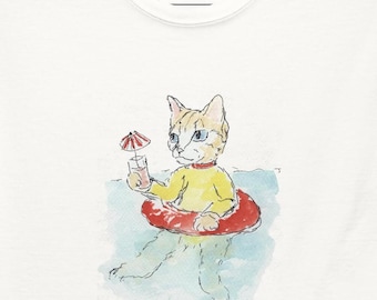 Unisex Summer Cats T Shirt - One Very Cool Cat