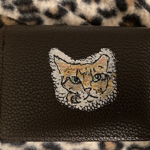 HAPPY CAT LULU - Handbemaltes Kitty Portemonnaie im Zieharmonika-Stil
