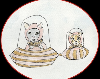 Kitties in Outer Space - Natalia and Lulu in Flying Saucers - Unisex classic tee