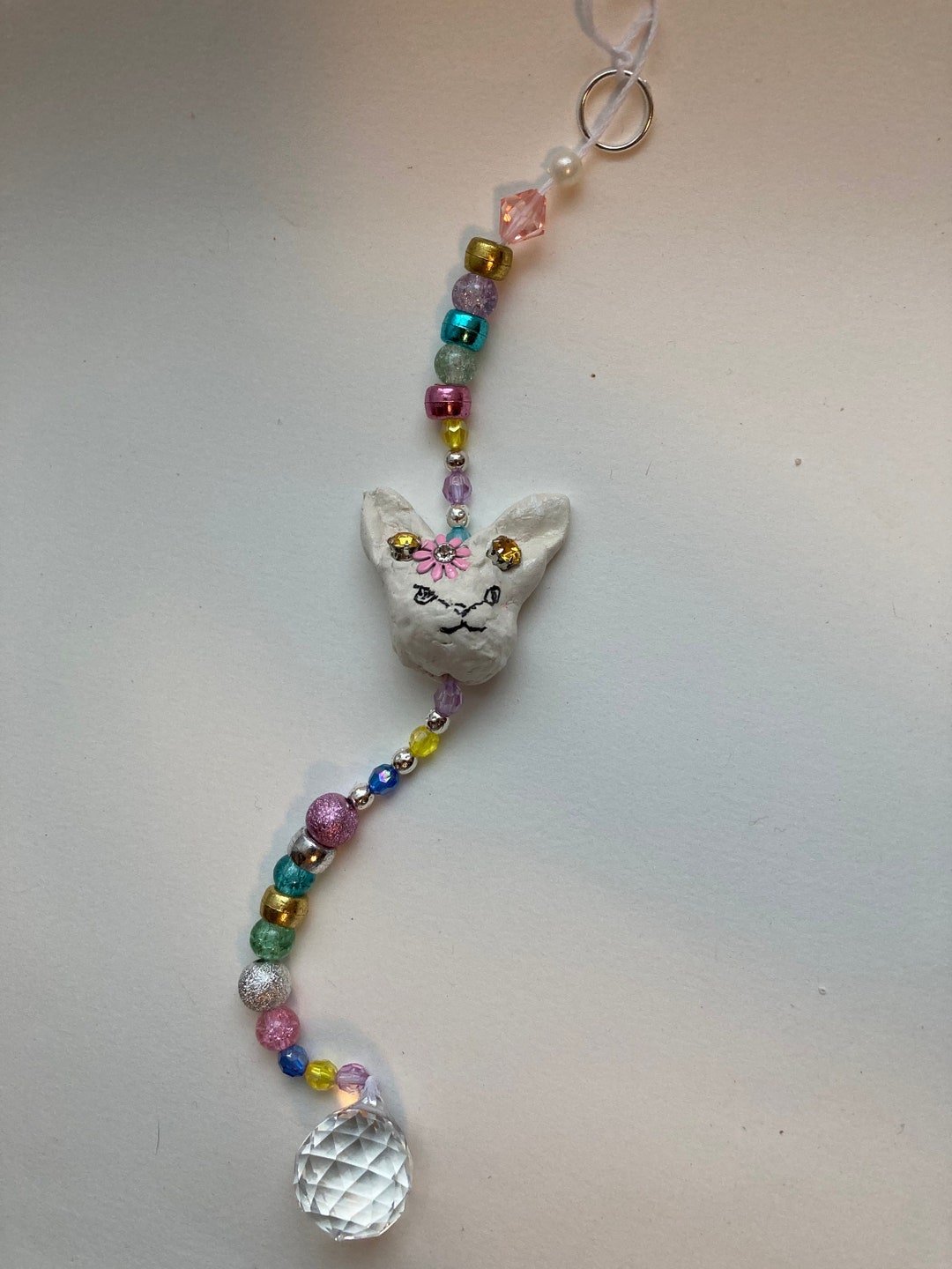 Year of the Rabbit Magical Sparkly Bunny With Flower Crystal Hanging - Etsy
