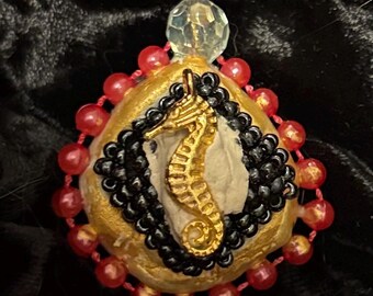 Magic Pendants: "We Have Been Here Before II", Sparkly  Seahorse One-of-a-Kind Pendant
