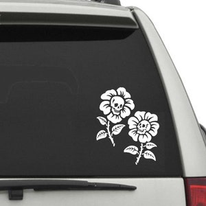 Skull Flowers Vinyl Decal