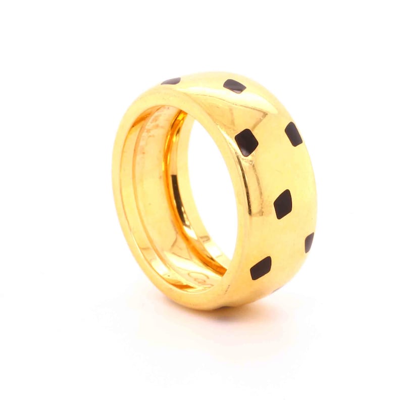 Cartier Lacquer & Gold Panthere Ring image 1