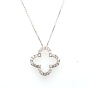 Pave Set Diamond Clover Pendant