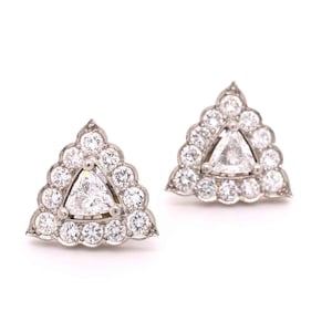 Hedendaagse driehoekige diamanten cluster oorbellen
