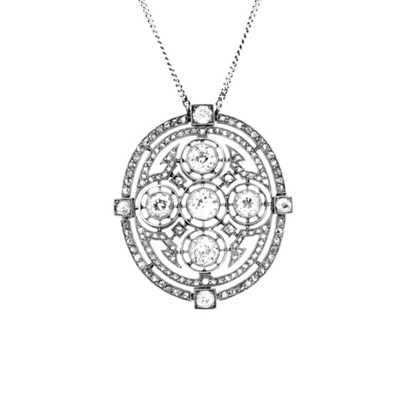 Edwardian Belle Epoque Diamond Pendant