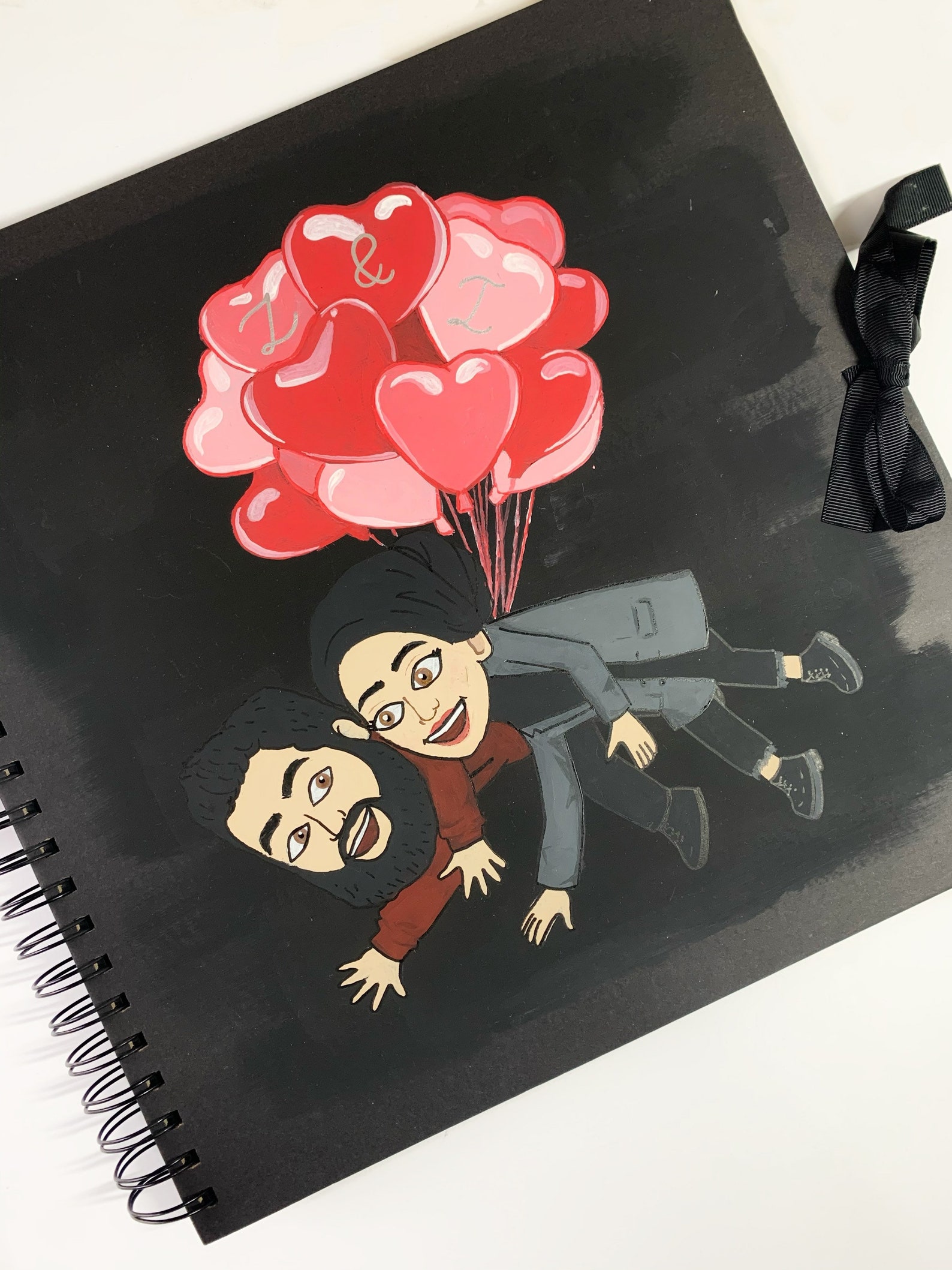 Custom Couples Bitmoji Portrait Painting Scrapbook Canvas Etsy