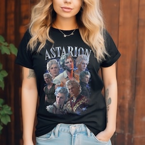 90s Vintage Astarion Baldurs Gate 3 bootleg T-Shirt, Baldur&#39;s Gate gamers Shirt, Gaming Tee, DnD Video Game Shirt, streamers tshirt