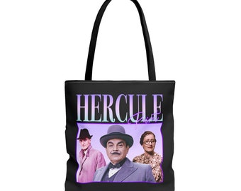 90's Retro style Agatha Christie Hercule Poirot David Suchet Tote Bag