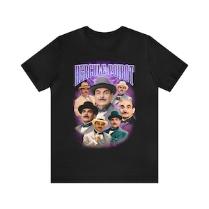90er Jahre Retro style Hercule Poirot Hemd | Hercule Poirot | Agatha Christie | Krimi | Retro Detektiv Serie | Hercule Poirot Fächer
