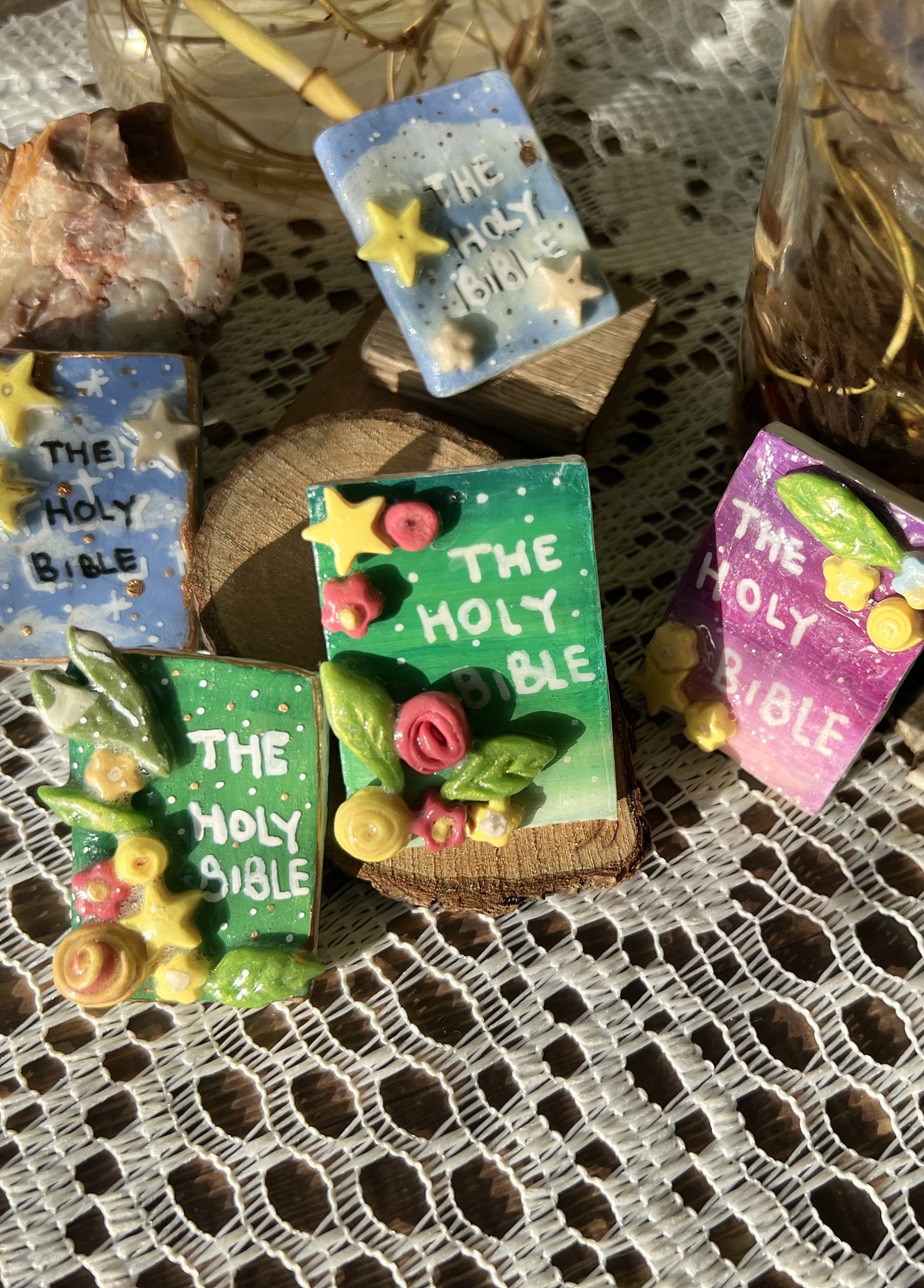 Glossy Handmade Clay or Wood Bible Pins| Christian Pins + Brooches ...
