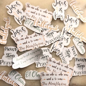 Aleluia Jesus é Rei Cristão Pacote Jumbo de Adesivos | Estacionário baseado na fé | adesivos inspiradores do evangelho | Adesivo gigante para planejador de igreja