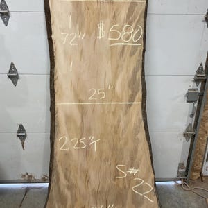 Sycamore live edge slab #22