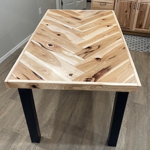 Herringbone Rustic Hickory Table