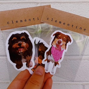 Custom Drawn Pet Sticker or Magnet / Custom Dog Stickers/ Custom Cat Stickers/ Waterproof Vinyl Stickers/ Laptop Sticker/ Hydroflask Sticker