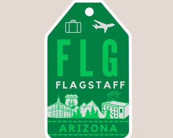 Flagstaff, Arizona Sticker or Magnet / Travel Sticker / Matte Waterproof Vinyl Sticker / Vacation Sticker /Desert Cactus Laptop Sticker