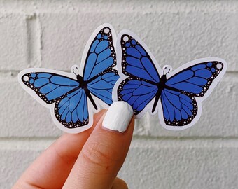 Blue Butterfly Sticker or Magnet / laptop sticker / water bottle sticker / tumbler sticker /fridge magnet