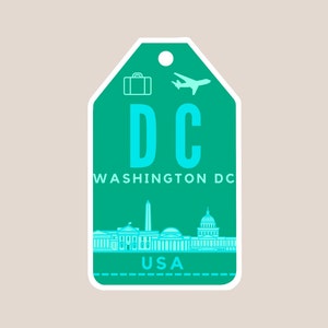 Autocollant ou aimant Washington DC / Autocollant de voyage / Autocollant en vinyle imperméable mat / Autocollant de vacances / Autocollant pour ordinateur portable / EVG