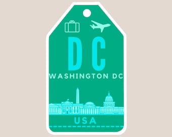 Washington DC Sticker or Magnet / Travel Sticker / Matte Waterproof Vinyl Sticker / Vacation Sticker / Laptop Sticker / Bachelorette Party