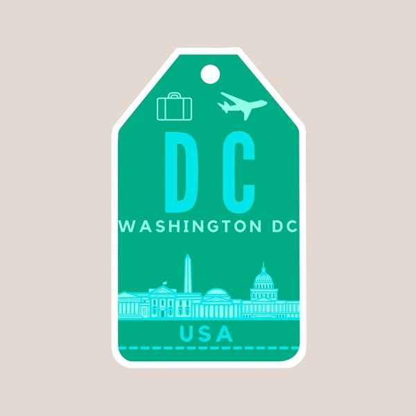 Washington DC Sticker or Magnet / Travel Sticker / Matte Waterproof Vinyl Sticker / Vacation Sticker / Laptop Sticker / Bachelorette Party