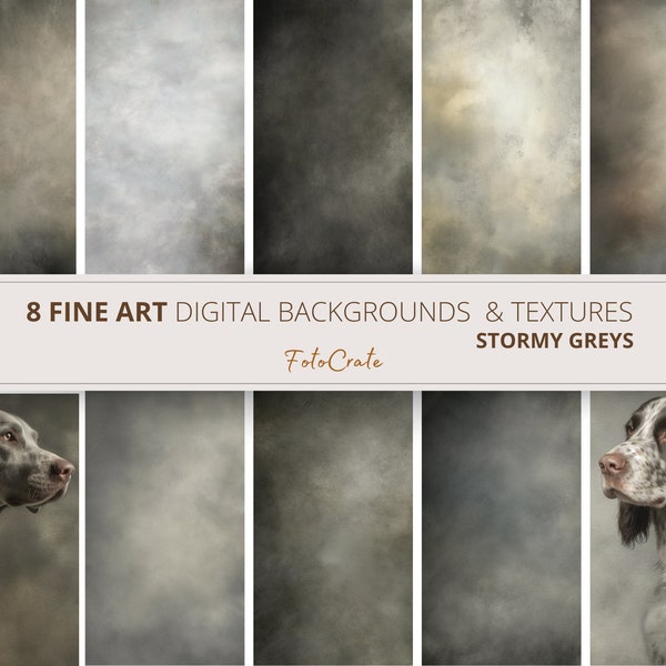 8 Oliphant Grey Digital backgrounds, Old Master backdrop, Digital Texture, Photo Overlays, Textures, pet portrait, Photoshop, Fine art PNG